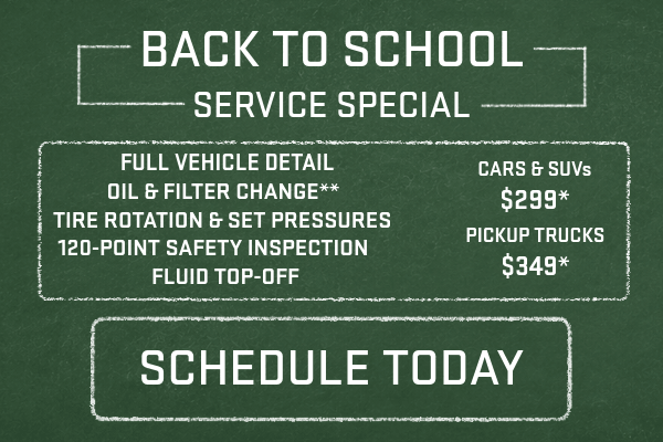 Baglier Buick GMC Back to School Service Special 